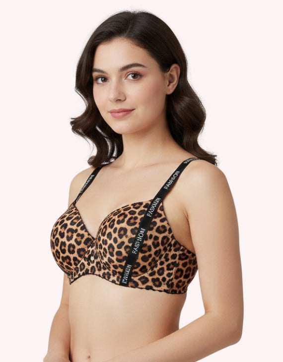 Cheeta Print Push-Up Bra