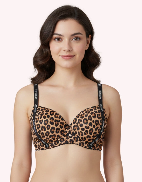 Cheeta Print Push-Up Bra