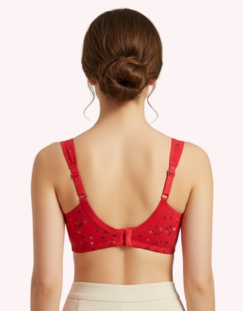 Comfort Fit Red Floral Print Wire-Free Bra | LFS-206