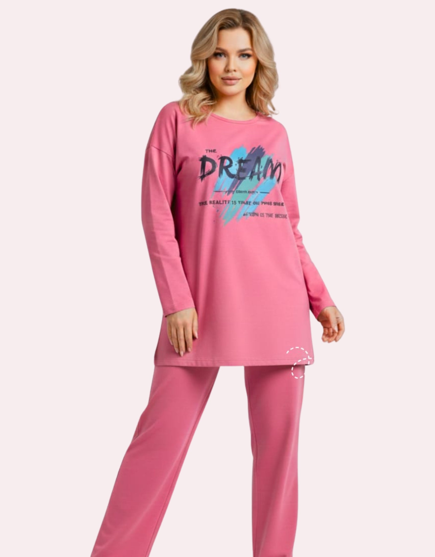 Premium Cotton Jersey Long Shirt & Trouser Night Dress Set - Black & White Stripe