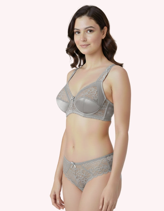 Soft Padded Net Bra Set
