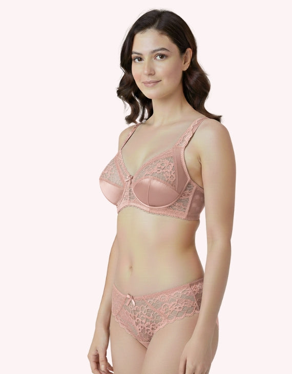 Soft Padded Net Bra Set