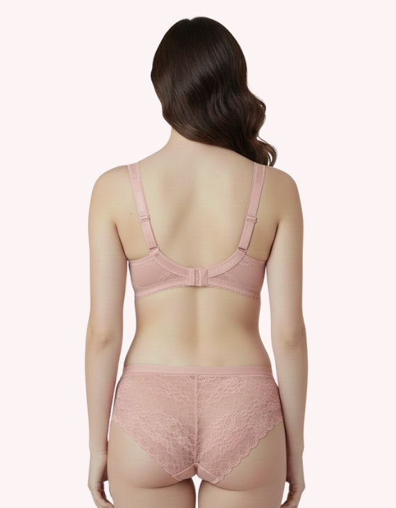 Soft Padded Net Bra Set