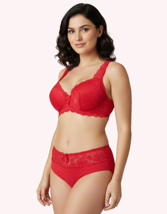 Imported Soft Padded Net Bra Set
