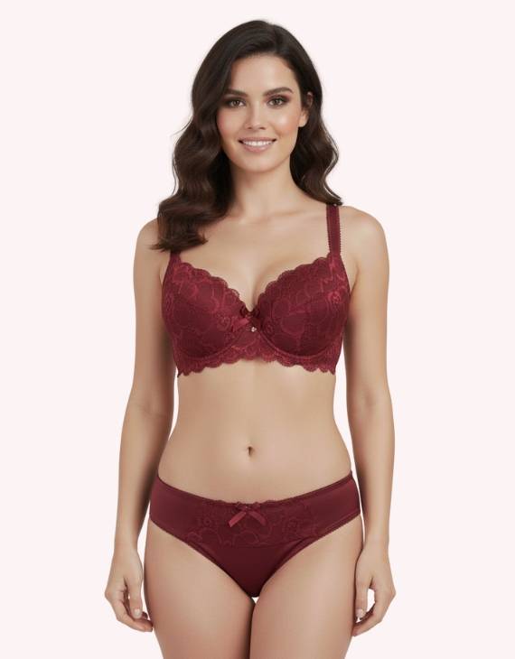 Imported Soft Padded Net Bra Set