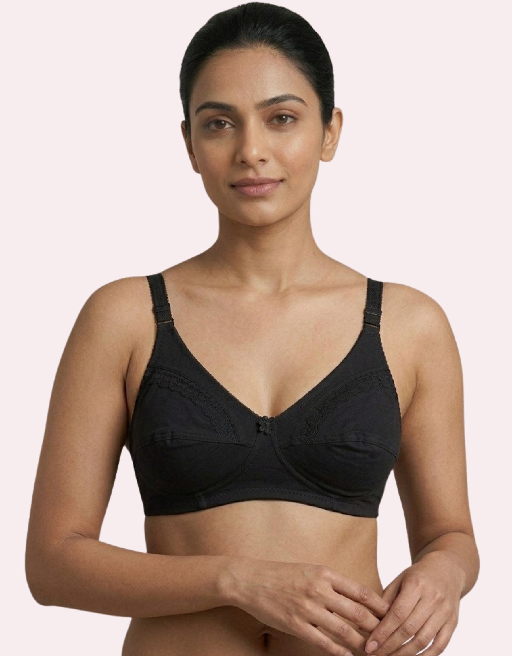 Premium Soft Cotton Non-Padded Laced Bra