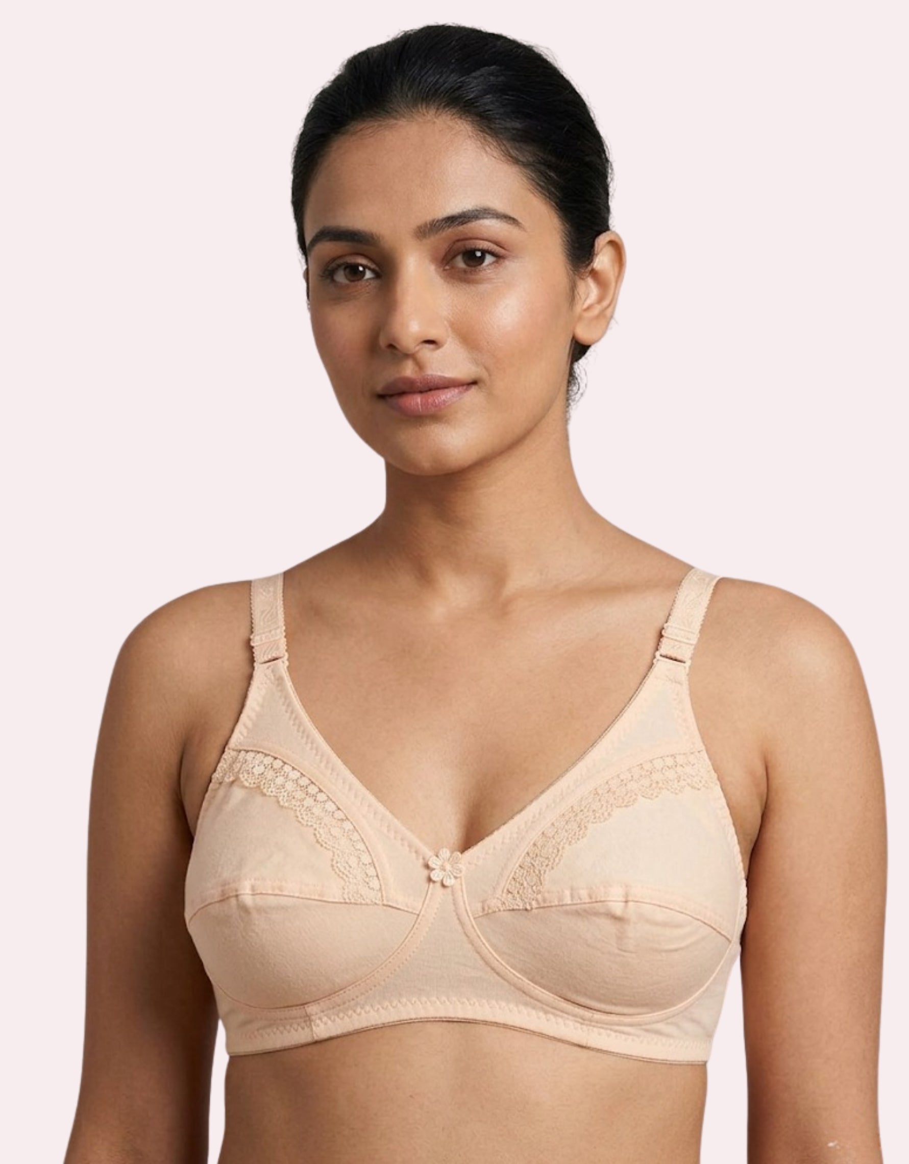 Premium Soft Cotton Non-Padded Laced Bra