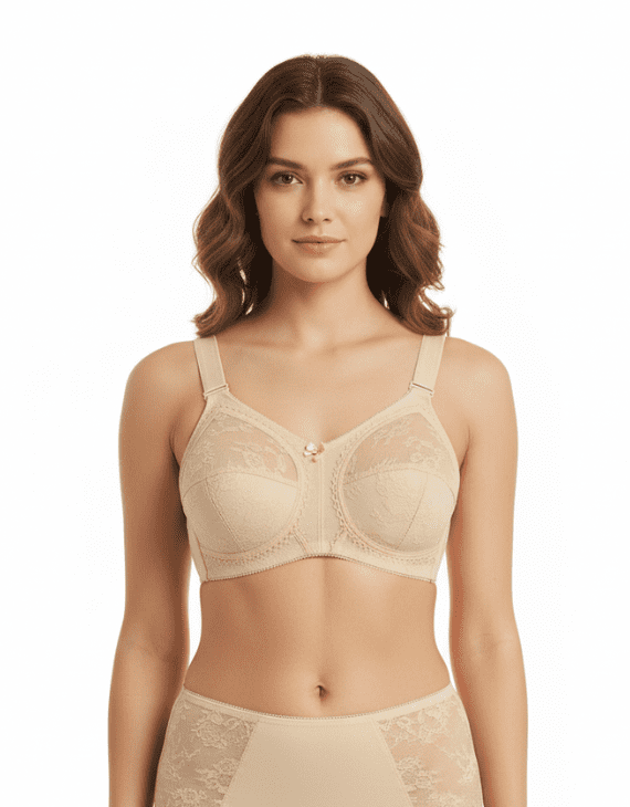Doreen Skin Full Support Net Lace Bra | LFS-205