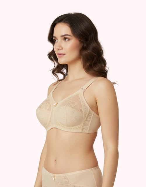Doreen Skin Full Support Net Lace Bra | LFS-205