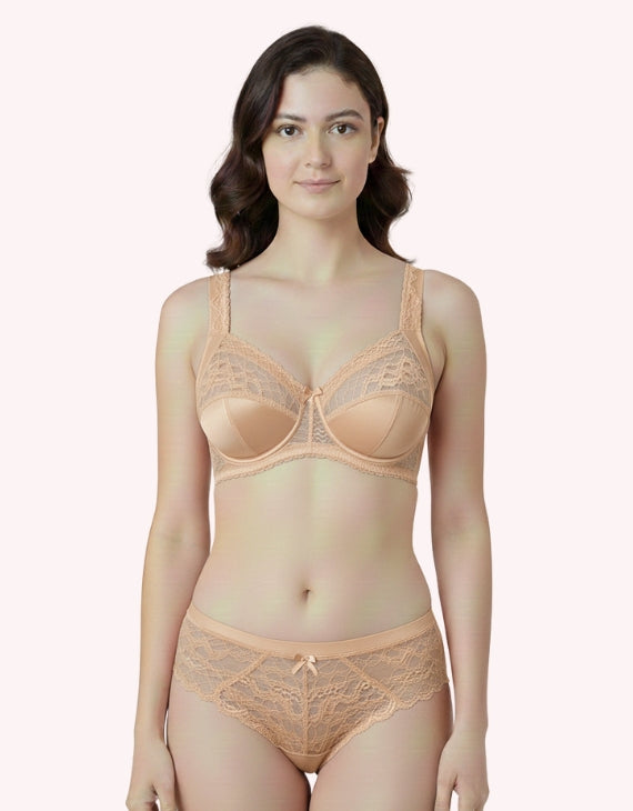 Soft Padded Net Bra Set