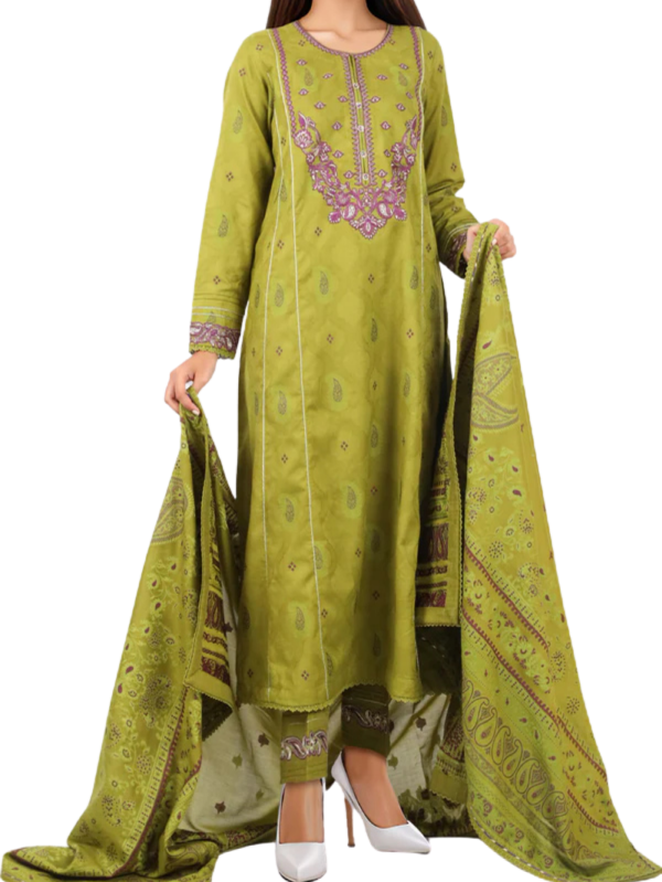 Unstitched Embroidered Jacquard Cotton 3 Piece | FSL-25-0034 - Image 3