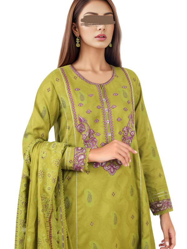 Unstitched Embroidered Jacquard Cotton 3 Piece | FSL-25-0034 - Image 4