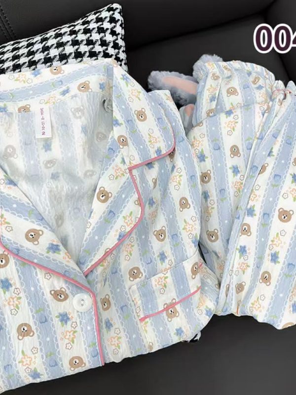 Teddy Bear Stripe Nightwear Set