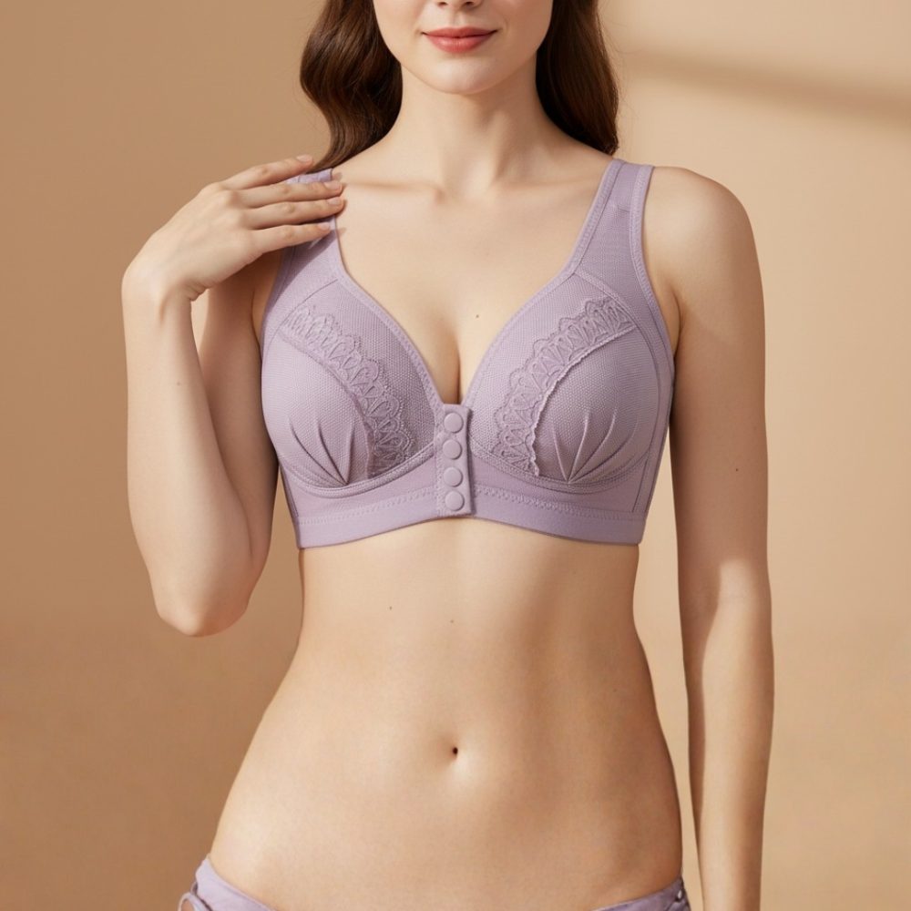 Lilac Pastel Wire-Free Front Closure Bra | LFS-208